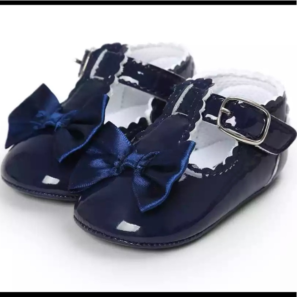PU Leather, Dark Blue First Walker 11-13cm